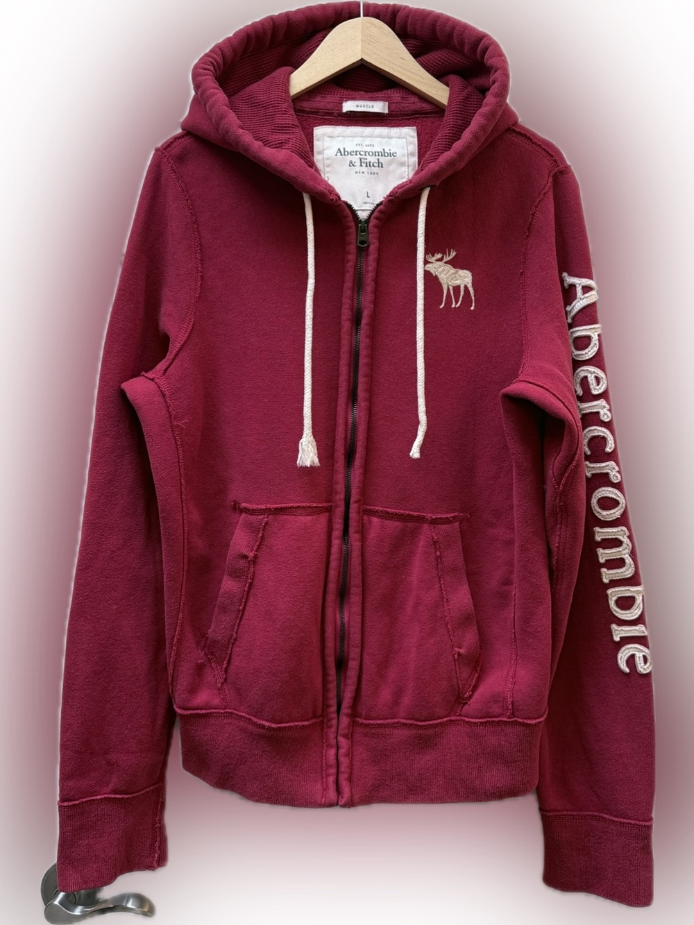 ABERCROMBIE & FITCH Muscle Red Hoodie